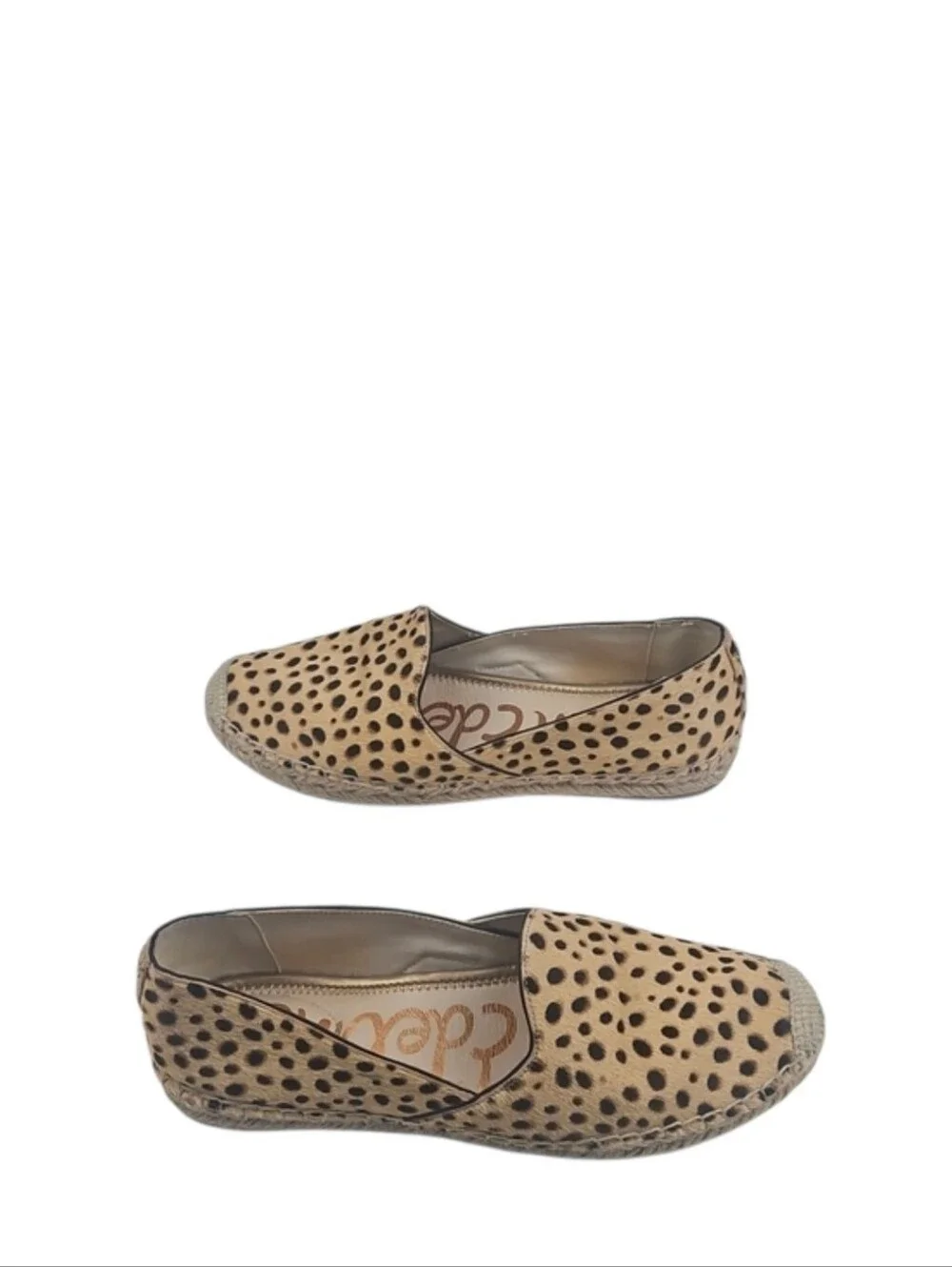 Sam Eldeman Kesia Animal Print Slip-On Espadrilles Women's Shoes Tan Black 8.5